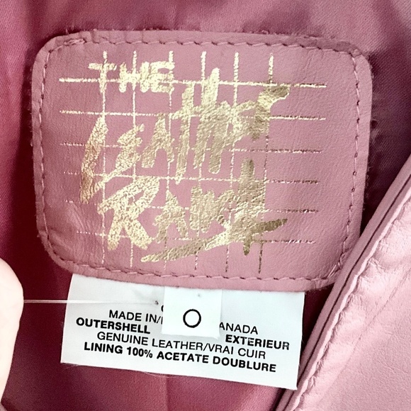 Vintage Y2K Real Leather Jacket The Ranch Crop Lions chain Pink Mobwife 0 - Picture 3 of 8